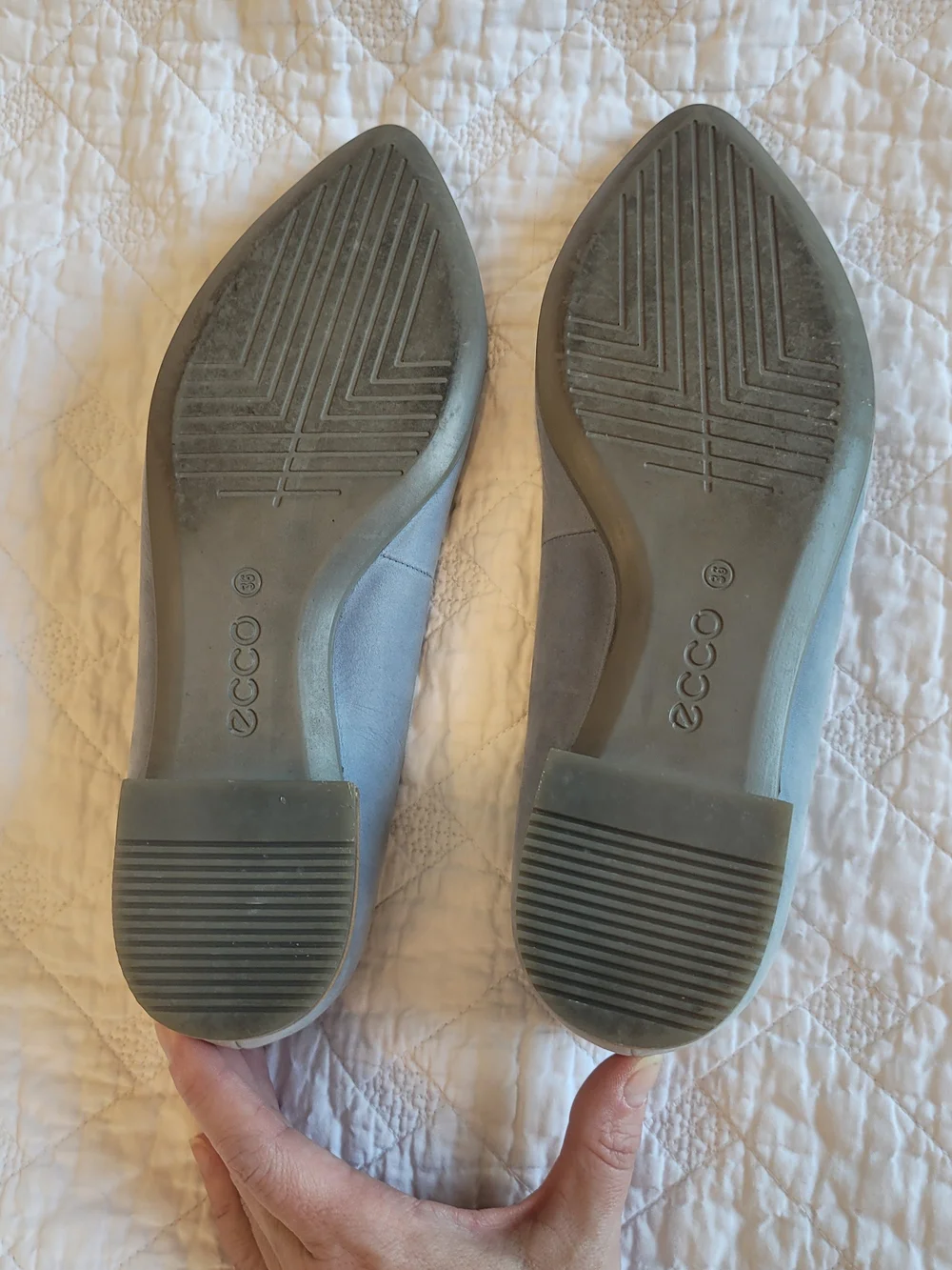 Ecco Light Pale Blue Pointed-Toe Ballet Flats Euro Sz 36